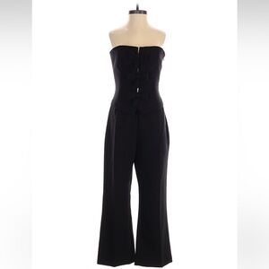Zara Black Bow-Detail Strapless Jumpsuit